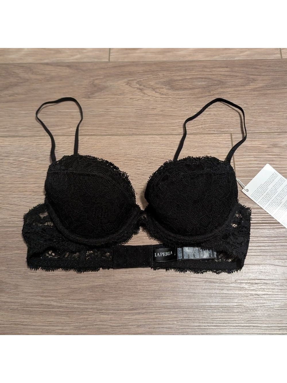 La Perla | Black Floral Lace Balconette Bra Padded Underwire 34B